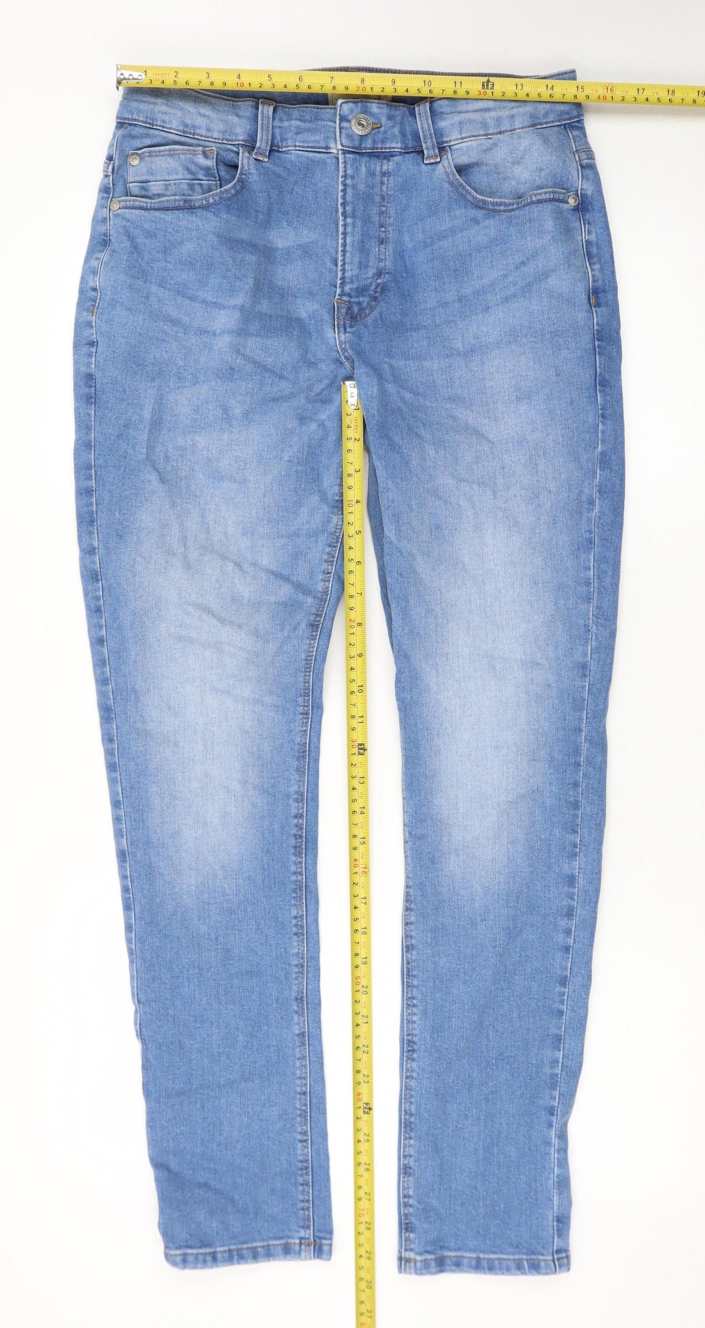 Next Men's Blue Skinny Fit Denim Jeans 30R Slim Stretch