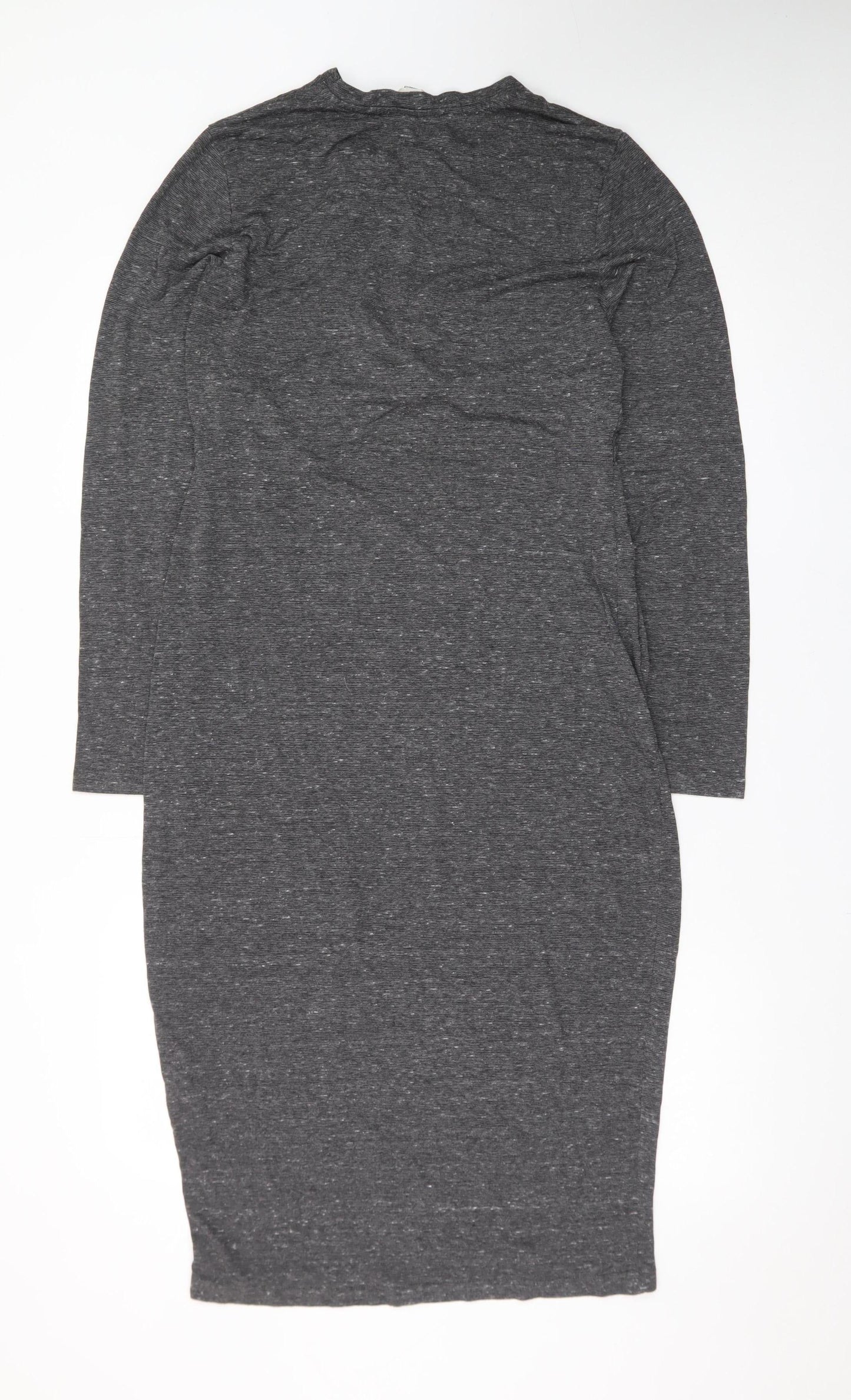 Miss Selfridge Women’s Grey Bodycon Midi Dress Size 14 Long Sleeve