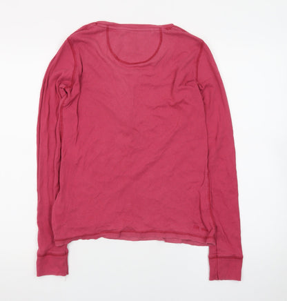Fat Face Women’s Pink Long Sleeve Henley T-Shirt Size 10
