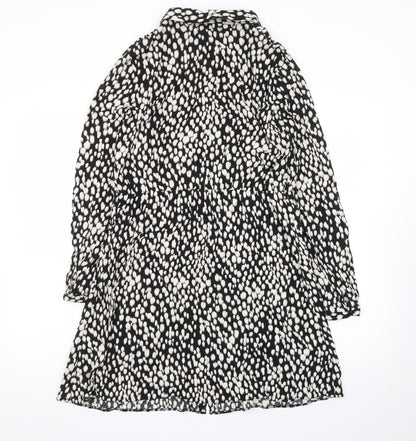 New Look Women's Black Animal Print Shirt Dress Size 14