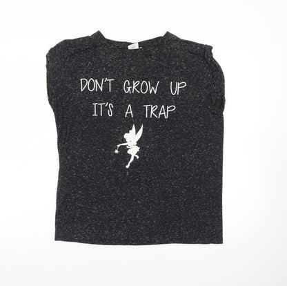 Disney Women's Black Size 14 Fairy Quote Sleeveless T-Shirt