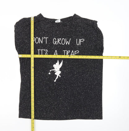 Disney Women's Black Size 14 Fairy Quote Sleeveless T-Shirt