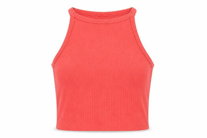 ONLY Womens Red Cropped Halter Tank Top Size L
