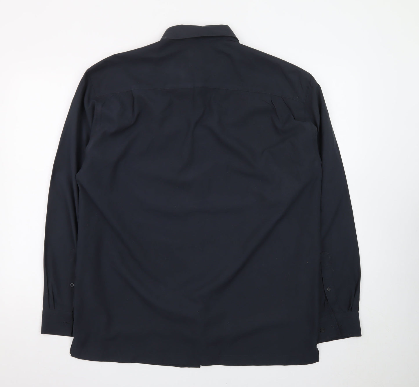 Casual Club Men's Blue Long Sleeve Microfibre Button-Up Shirt M