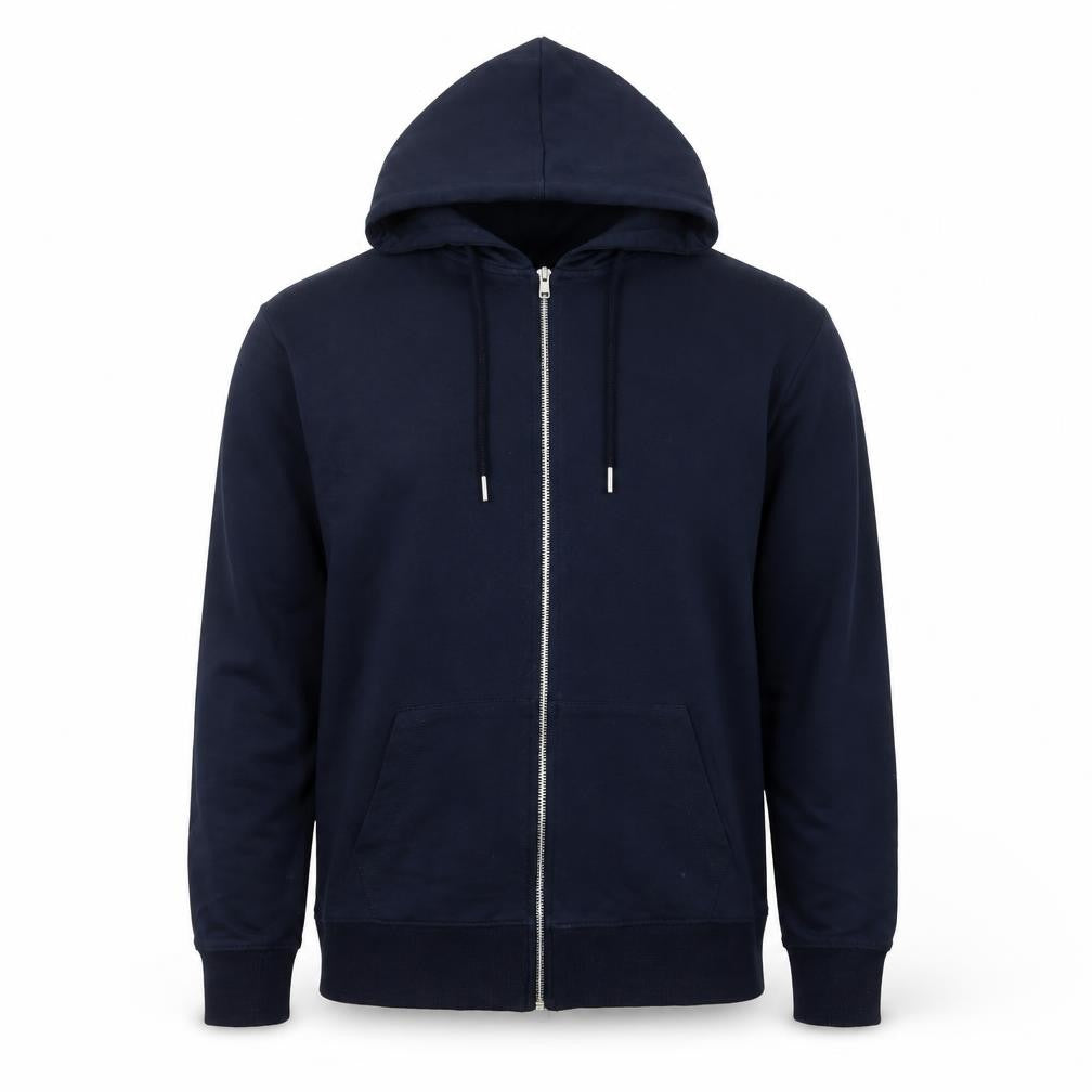 boohooMAN Men’s Blue Full Zip Hoodie XL Regular Fit