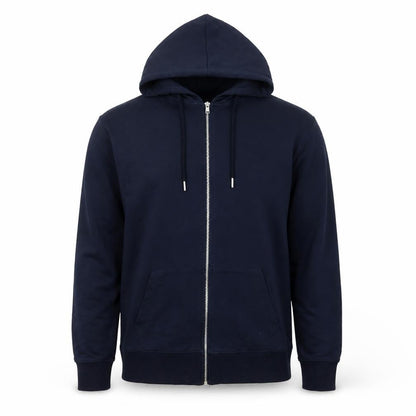 boohooMAN Men’s Blue Full Zip Hoodie XL Regular Fit