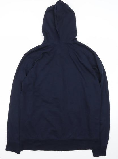 boohooMAN Men’s Blue Full Zip Hoodie XL Regular Fit