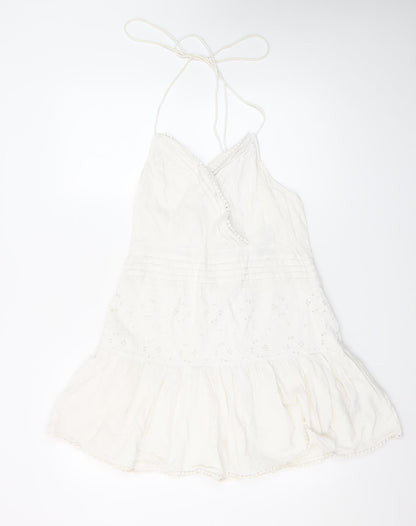 ASOS Women’s White Cotton Linen Slip Dress Size 12 Summer Casual