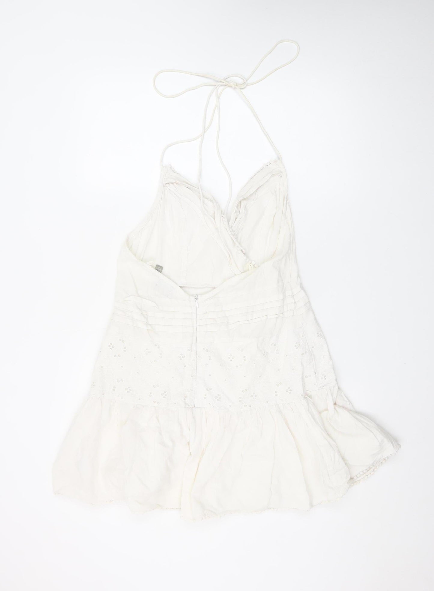 ASOS Women’s White Cotton Linen Slip Dress Size 12 Summer Casual
