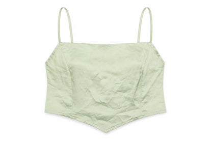 PRETTYLITTLETHING Women’s Green Satin Camisole Top UK 10