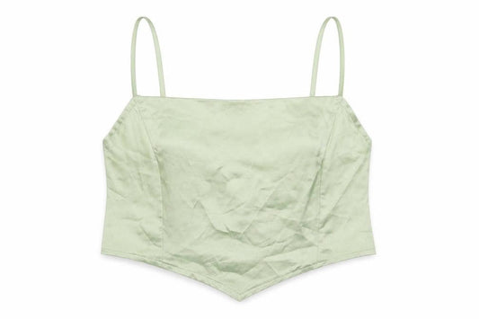 PRETTYLITTLETHING Women’s Green Satin Camisole Top UK 10