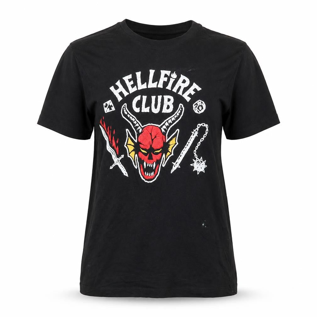 Netflix Stranger Things Hellfire Club Black Women's T-Shirt S