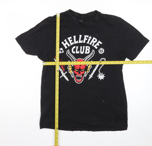 Netflix Stranger Things Hellfire Club Black Women's T-Shirt S