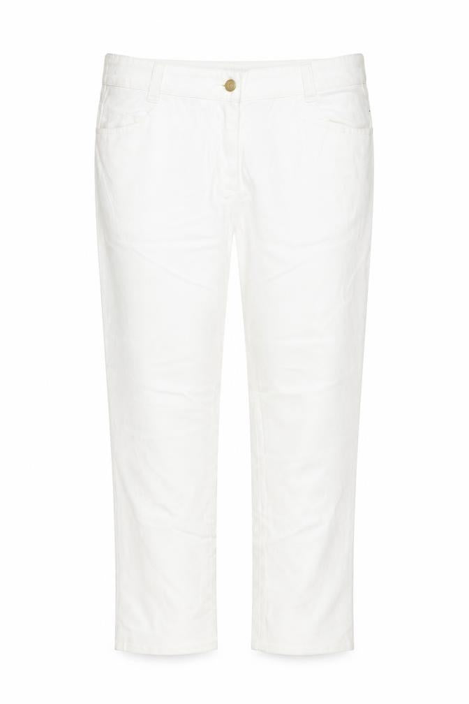 Country Casuals Women Ivory Straight Leg Stretch Jeans Size 14