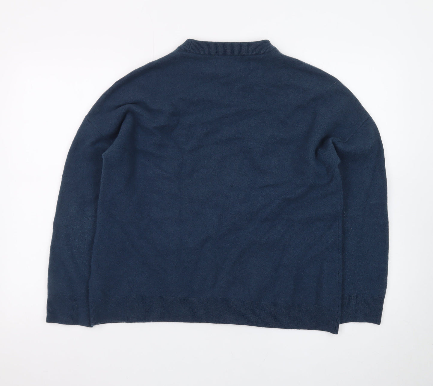 Reiss Men’s Blue Merino Wool XL Crew Neck Pullover Jumper