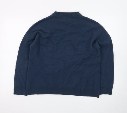 Reiss Men’s Blue Merino Wool XL Crew Neck Pullover Jumper