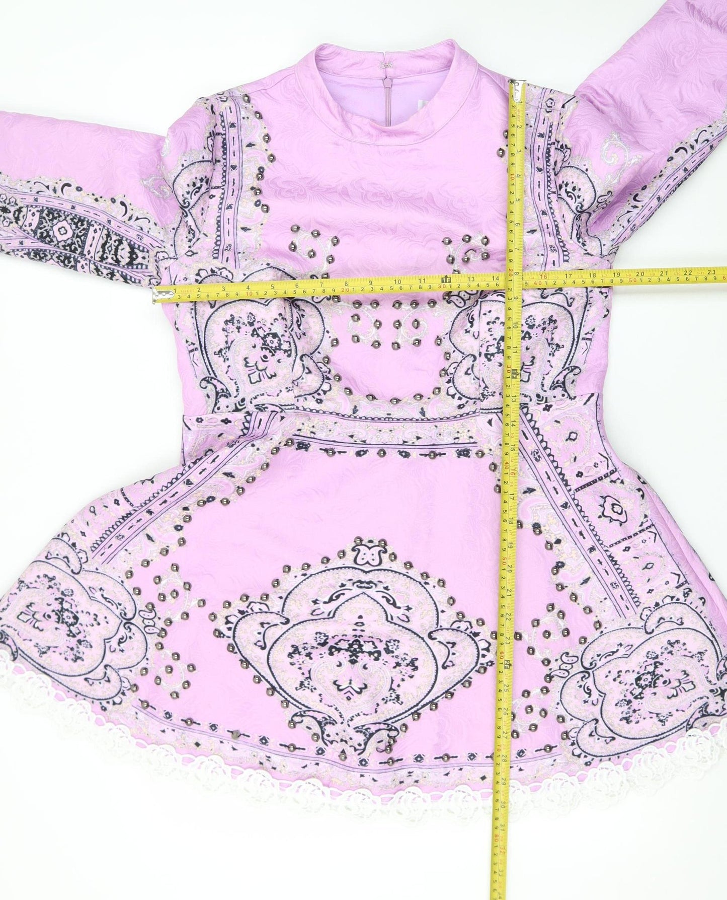 Comino Couture Women Pink A-Line Short Dress Size 16 Beaded Lace