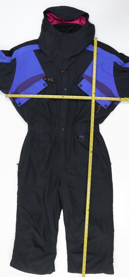 Slalom Sports Womens Black Ski Suit Size 12 Hooded Waterproof Winter Suit