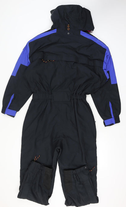 Slalom Sports Womens Black Ski Suit Size 12 Hooded Waterproof Winter Suit