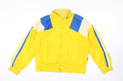Sportman Men's Yellow Retro Bomber Jacket Size 50 Full Zip Stand-Up Collar
