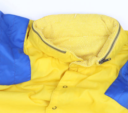Sportman Men's Yellow Retro Bomber Jacket Size 50 Full Zip Stand-Up Collar