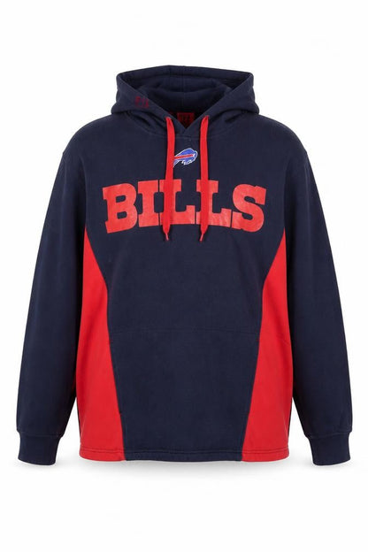 NFL Team Apparel Men's Blue Red BILLS Pullover Hoodie Size XL
