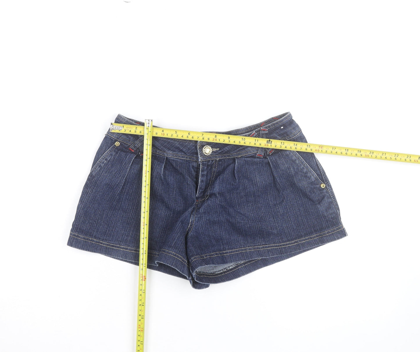 EN-MI Women's Blue Denim Shorts Size 10 Mid Rise Casual Stretch