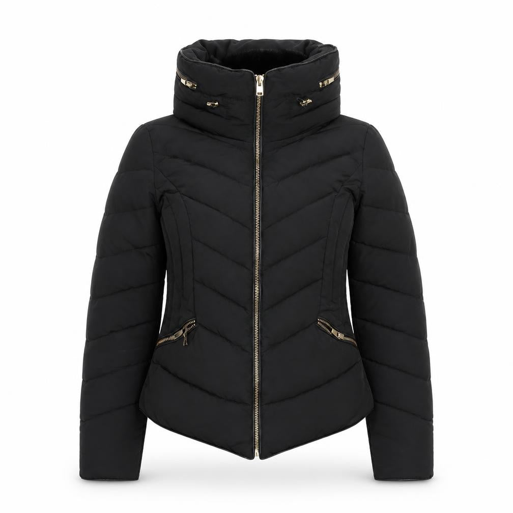 Zara Women Black Short Quilted Puffer Jacket Size S