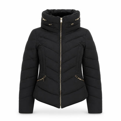 Zara Women Black Short Quilted Puffer Jacket Size S