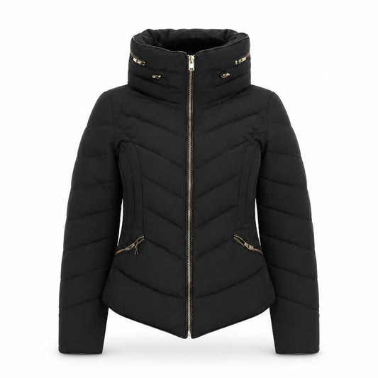 Zara Women Black Short Quilted Puffer Jacket Size S