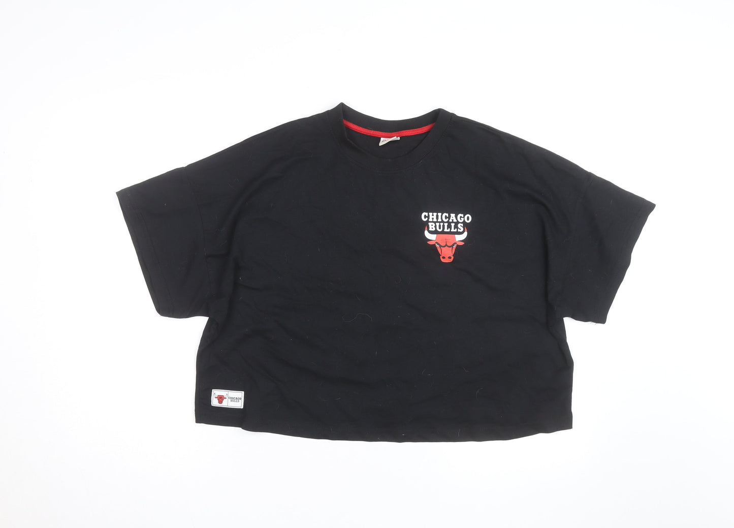 Primark NBA Chicago Bulls Womens Black Cropped T-Shirt 2XL