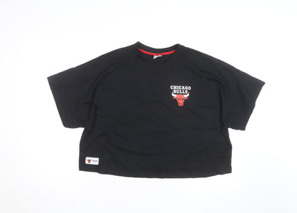 Primark NBA Chicago Bulls Womens Black Cropped T-Shirt 2XL