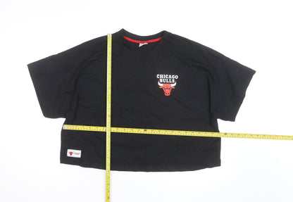 Primark NBA Chicago Bulls Womens Black Cropped T-Shirt 2XL