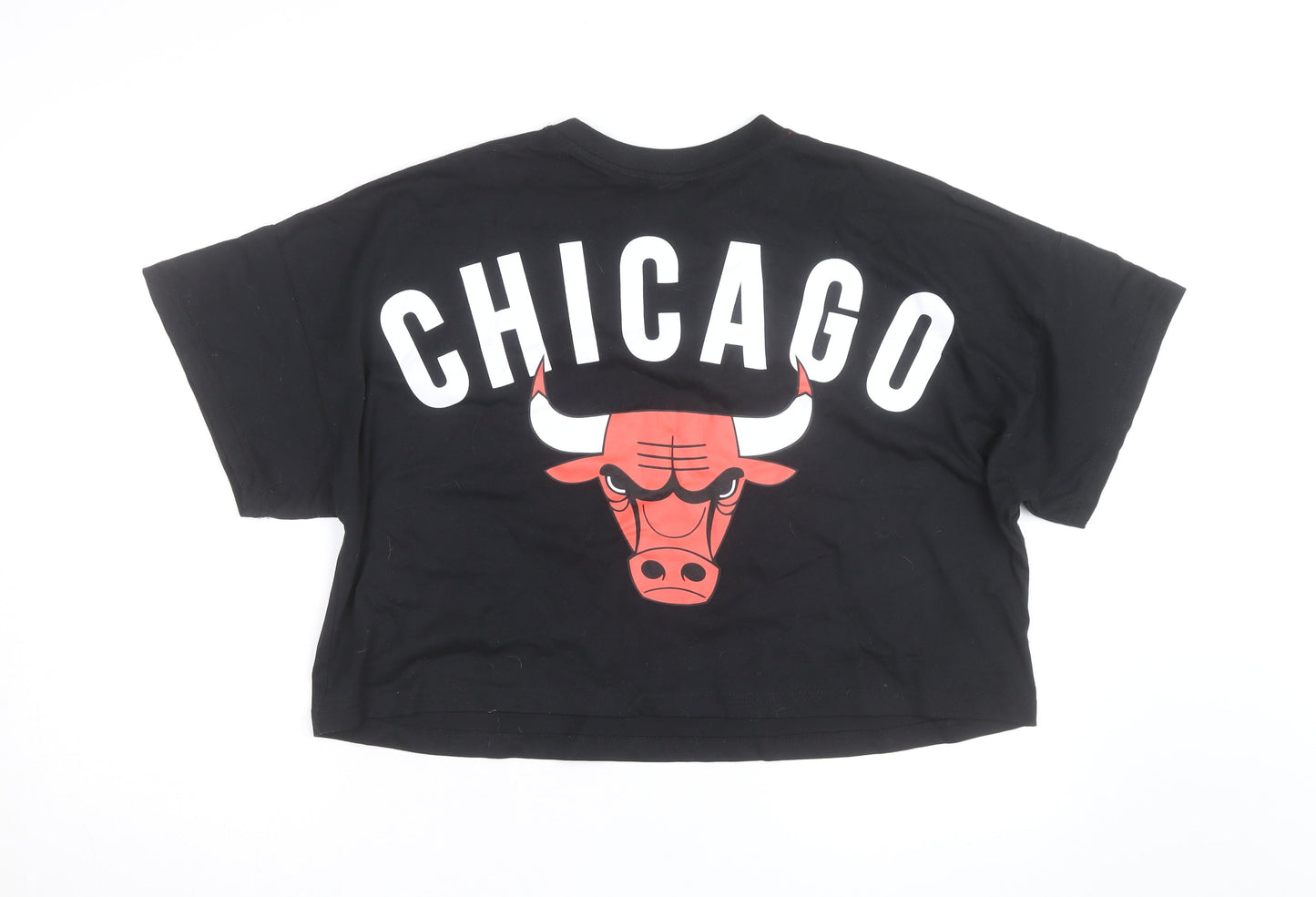 Primark NBA Chicago Bulls Womens Black Cropped T-Shirt 2XL