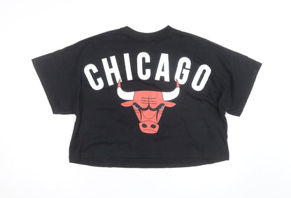 Primark NBA Chicago Bulls Womens Black Cropped T-Shirt 2XL