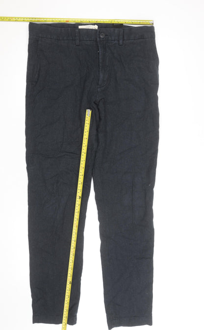 H&M Men’s Black Slim Fit Chino Trousers Size L 34W Casual Cotton