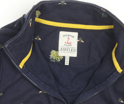 Joules Women Navy Floral Bee 1/4 Zip Sweatshirt UK 12