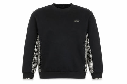 River Island Men's Black Check Panel Sweatshirt XL Pullover
