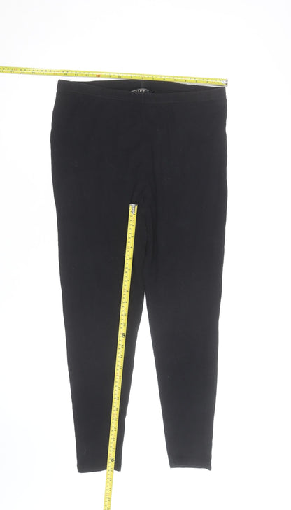 Lipsy Women’s Black Jersey Leggings Size 16 Cotton Stretch