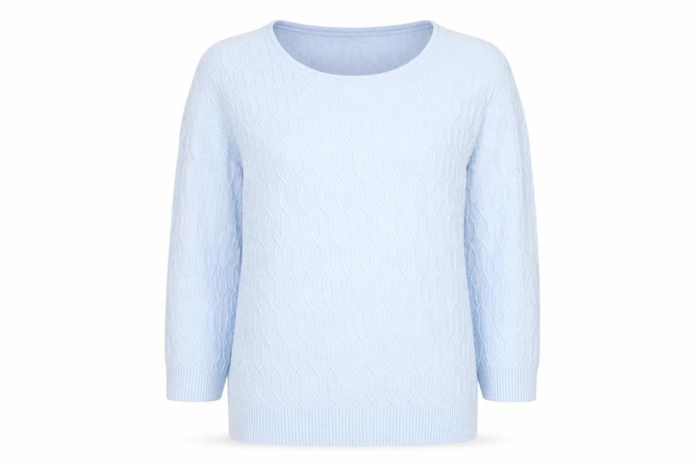Country Casuals Men's Blue Cable-Knit Cotton Pullover Jumper Size M
