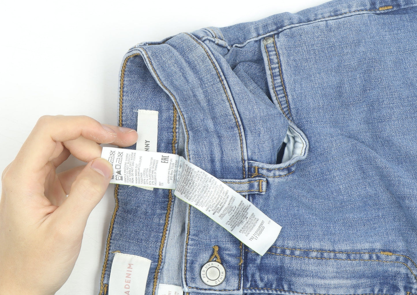 Marks and Spencer Per Una Denim Women's Blue Skinny Jeans Size 14 Short
