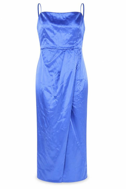 UNIQUE21 Women's Blue Size 8 Long Satin Slip Dress