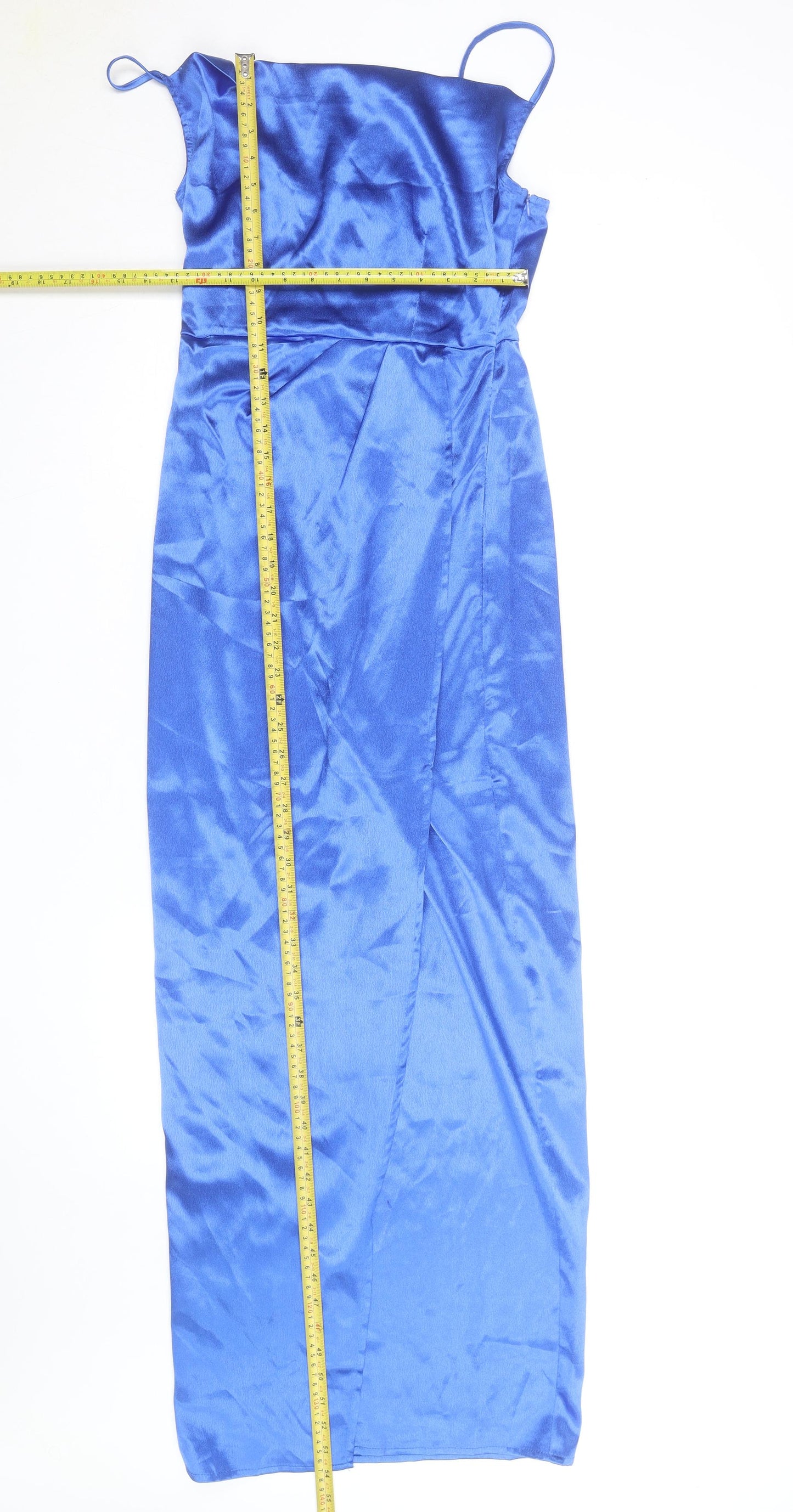 UNIQUE21 Women's Blue Size 8 Long Satin Slip Dress