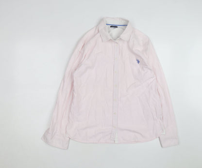 U.S. Polo Assn. Men's Pink Long Sleeve Button-Up Shirt Size L