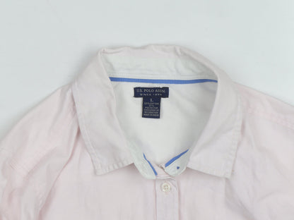 U.S. Polo Assn. Men's Pink Long Sleeve Button-Up Shirt Size L