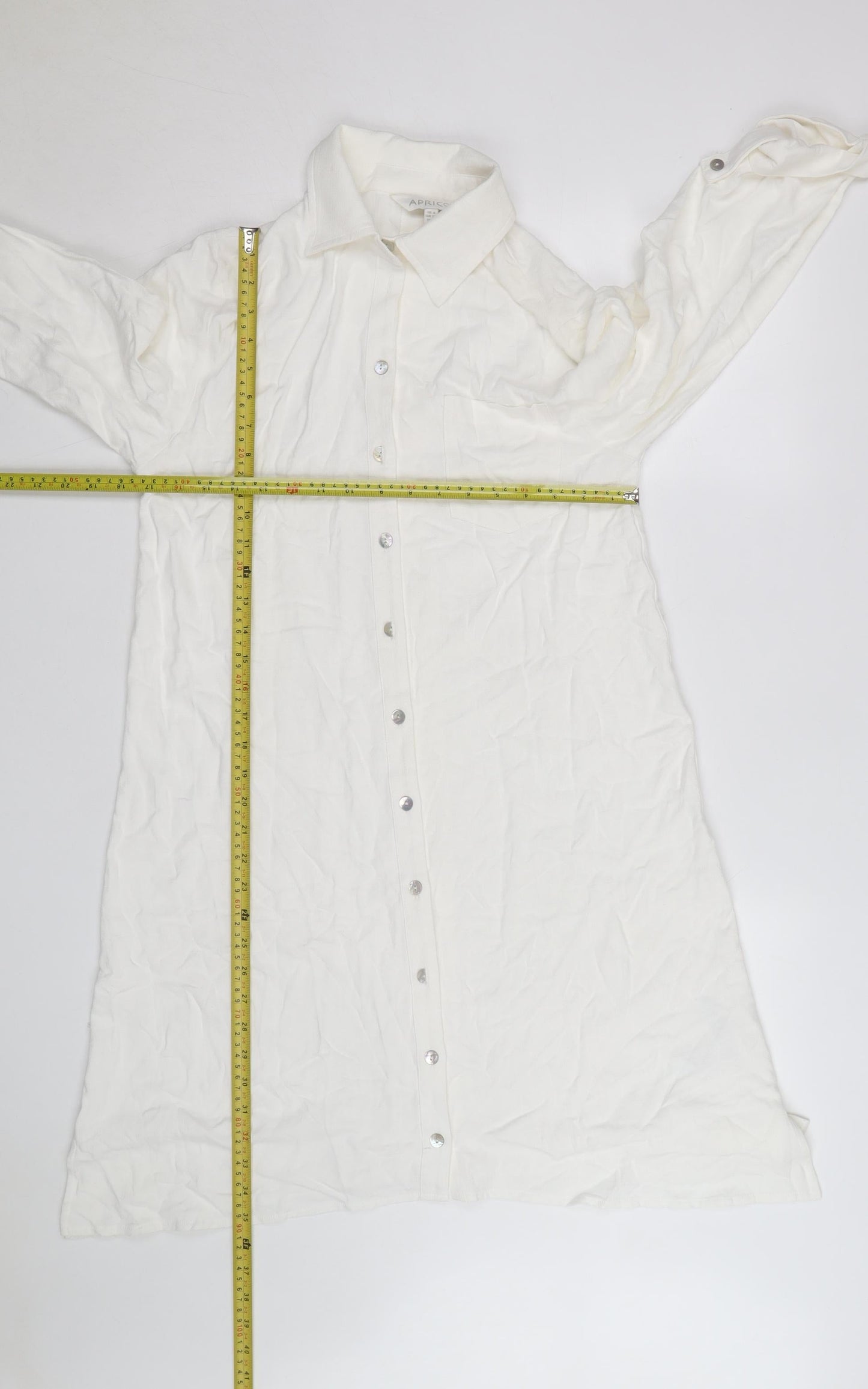 Apricot Women's Ivory Button-Up Long Sleeve Basic Shirt Size 8