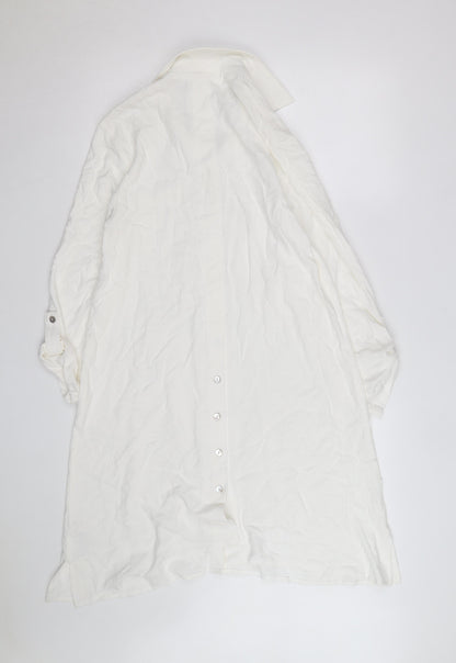 Apricot Women's Ivory Button-Up Long Sleeve Basic Shirt Size 8