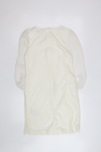 ASOS Tall Women’s Ivory Lace Tunic Blouse Size 10 Long Sleeve