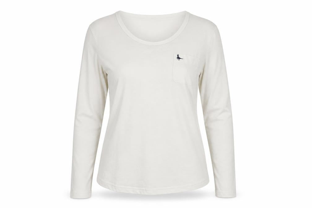 Jack Wills Womens White Long Sleeve Basic Cotton T-Shirt Size 12