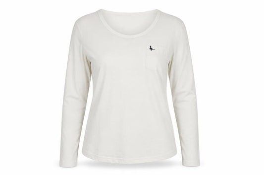 Jack Wills Womens White Long Sleeve Basic Cotton T-Shirt Size 12